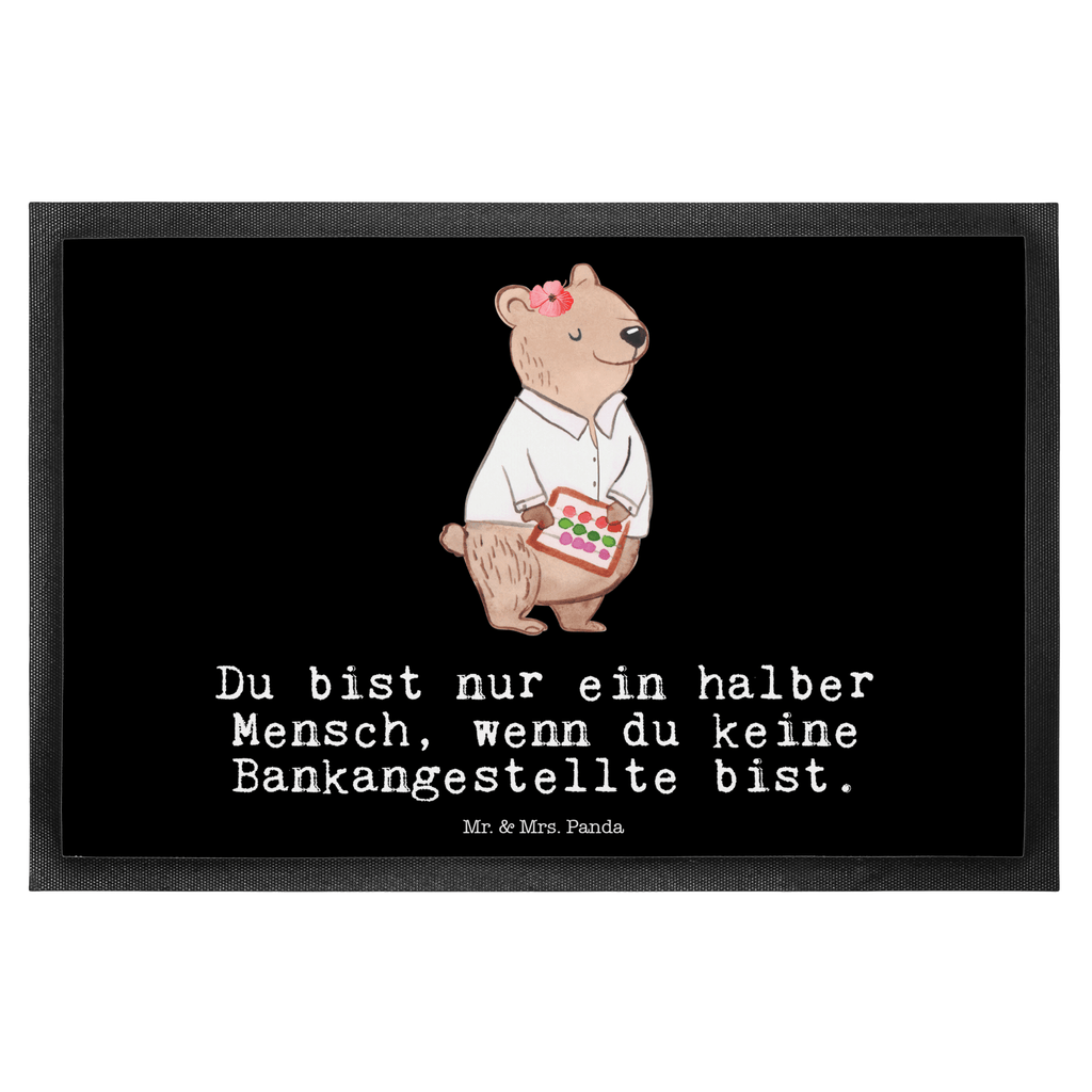 Fußmatte Bankangestellte mit Herz Bankangestellte, Bankfachfrau, Bänkerin, Bankberaterin,  Türvorleger, Schmutzmatte, Fußabtreter, Matte, Schmutzfänger, Fußabstreifer, Schmutzfangmatte, Türmatte, Motivfußmatte,  Haustürmatte, Vorleger  Beruf, Ausbildung, Jubiläum, Abschied, Rente, Kollege, Kollegin, Geschenk, Schenken, Arbeitskollege, Mitarbeiter, Firma, Danke, Dankeschön