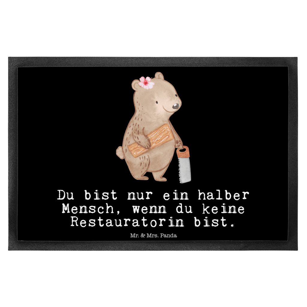 Fußmatte Restauratorin mit Herz  Türvorleger, Schmutzmatte, Fußabtreter, Matte, Schmutzfänger, Fußabstreifer, Schmutzfangmatte, Türmatte, Motivfußmatte,  Haustürmatte, Vorleger  Beruf, Ausbildung, Jubiläum, Abschied, Rente, Kollege, Kollegin, Geschenk, Schenken, Arbeitskollege, Mitarbeiter, Firma, Danke, Dankeschön