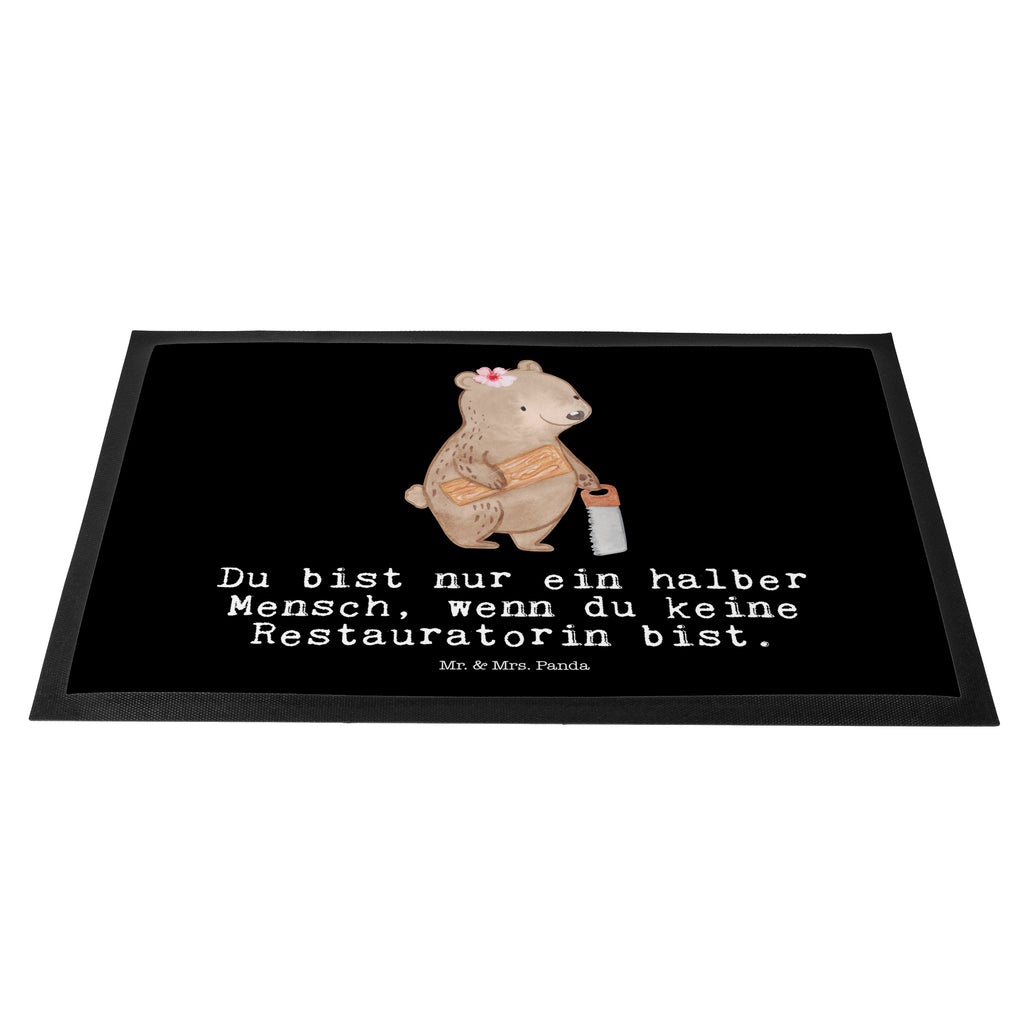 Fußmatte Restauratorin mit Herz  Türvorleger, Schmutzmatte, Fußabtreter, Matte, Schmutzfänger, Fußabstreifer, Schmutzfangmatte, Türmatte, Motivfußmatte,  Haustürmatte, Vorleger  Beruf, Ausbildung, Jubiläum, Abschied, Rente, Kollege, Kollegin, Geschenk, Schenken, Arbeitskollege, Mitarbeiter, Firma, Danke, Dankeschön
