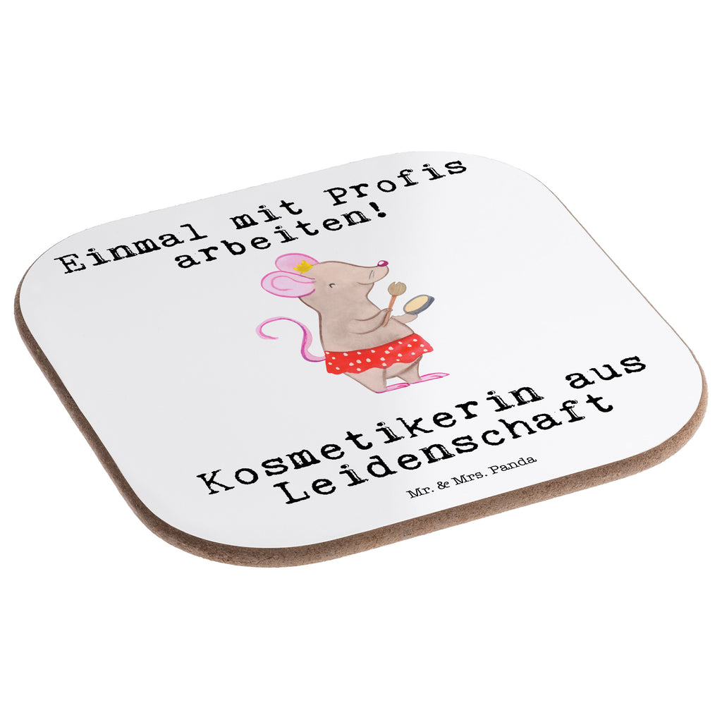 Quadratische Untersetzer Kosmetikerin aus Leidenschaft Bierdeckel, Glasuntersetzer, Untersetzer Gläser, Getränkeuntersetzer, Beruf, Ausbildung, Jubiläum, Abschied, Rente, Kollege, Kollegin, Geschenk, Schenken, Arbeitskollege, Mitarbeiter, Firma, Danke, Dankeschön, Kosmetikerin, Make Up Artist, Maskenbildnerin, Visagistin, Beauty Salon, Kosmetikstudio, Eröffnung