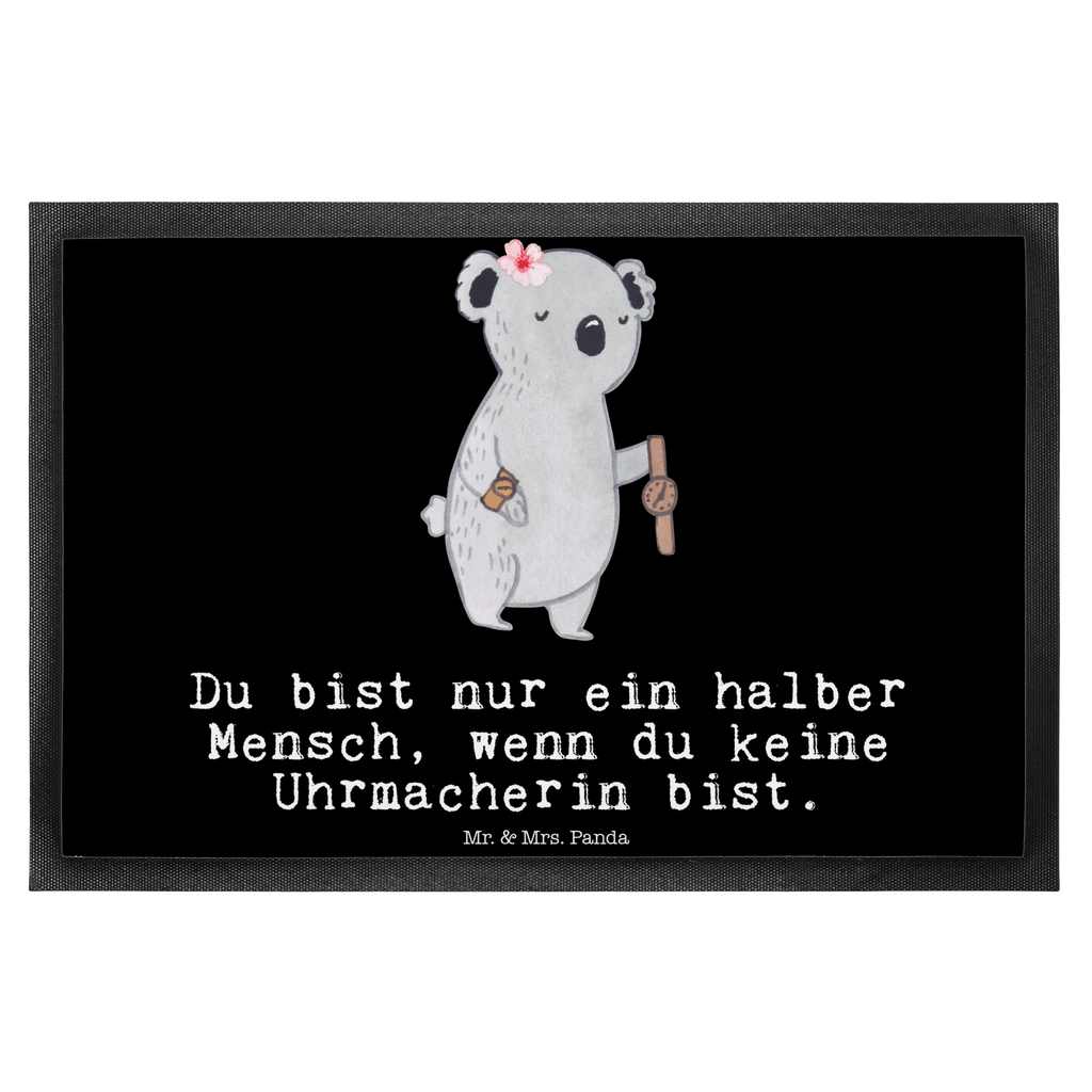 Fußmatte Uhrmacherin mit Herz  Türvorleger, Schmutzmatte, Fußabtreter, Matte, Schmutzfänger, Fußabstreifer, Schmutzfangmatte, Türmatte, Motivfußmatte,  Haustürmatte, Vorleger  Beruf, Ausbildung, Jubiläum, Abschied, Rente, Kollege, Kollegin, Geschenk, Schenken, Arbeitskollege, Mitarbeiter, Firma, Danke, Dankeschön