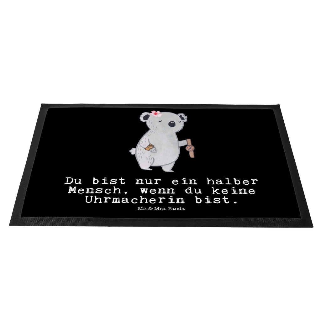 Fußmatte Uhrmacherin mit Herz  Türvorleger, Schmutzmatte, Fußabtreter, Matte, Schmutzfänger, Fußabstreifer, Schmutzfangmatte, Türmatte, Motivfußmatte,  Haustürmatte, Vorleger  Beruf, Ausbildung, Jubiläum, Abschied, Rente, Kollege, Kollegin, Geschenk, Schenken, Arbeitskollege, Mitarbeiter, Firma, Danke, Dankeschön