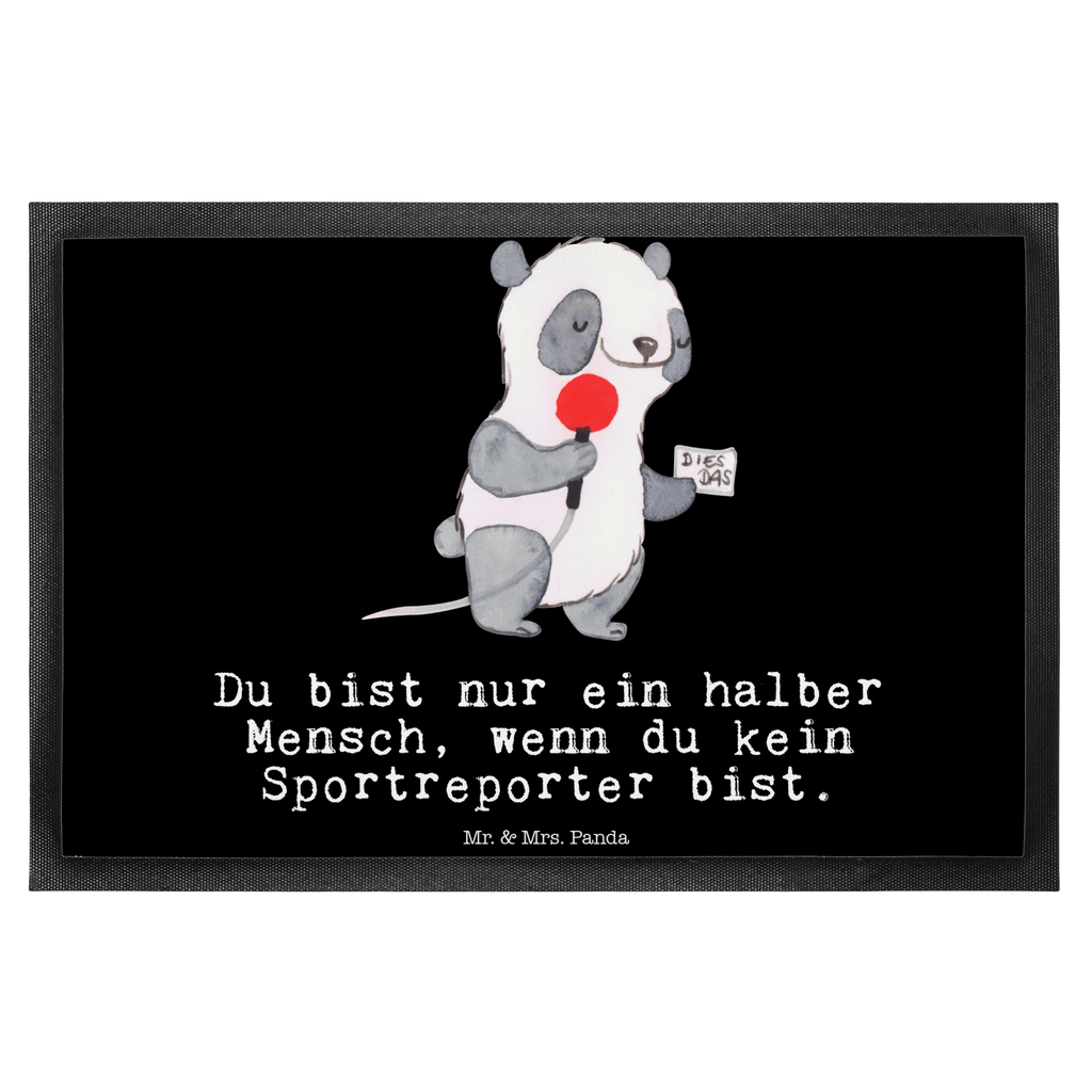 Fußmatte Sportreporter mit Herz Türvorleger, Schmutzmatte, Fußabtreter, Matte, Schmutzfänger, Fußabstreifer, Schmutzfangmatte, Türmatte, Motivfußmatte, Haustürmatte, Vorleger, Beruf, Ausbildung, Jubiläum, Abschied, Rente, Kollege, Kollegin, Geschenk, Schenken, Arbeitskollege, Mitarbeiter, Firma, Danke, Dankeschön