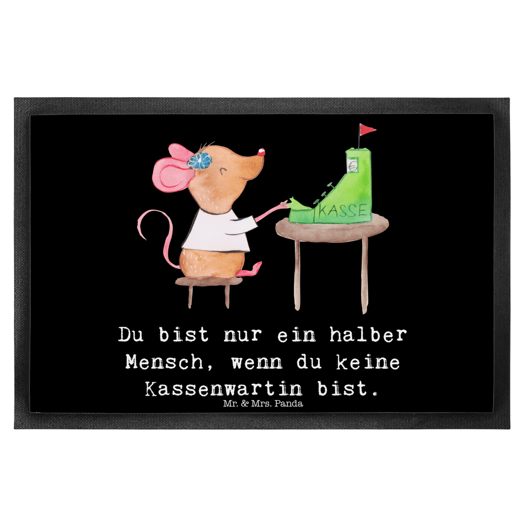 Fußmatte Kassenwartin mit Herz Kassenwartin, Schatzmeisterin, Verein,  Türvorleger, Schmutzmatte, Fußabtreter, Matte, Schmutzfänger, Fußabstreifer, Schmutzfangmatte, Türmatte, Motivfußmatte,  Haustürmatte, Vorleger  Beruf, Ausbildung, Jubiläum, Abschied, Rente, Kollege, Kollegin, Geschenk, Schenken, Arbeitskollege, Mitarbeiter, Firma, Danke, Dankeschön