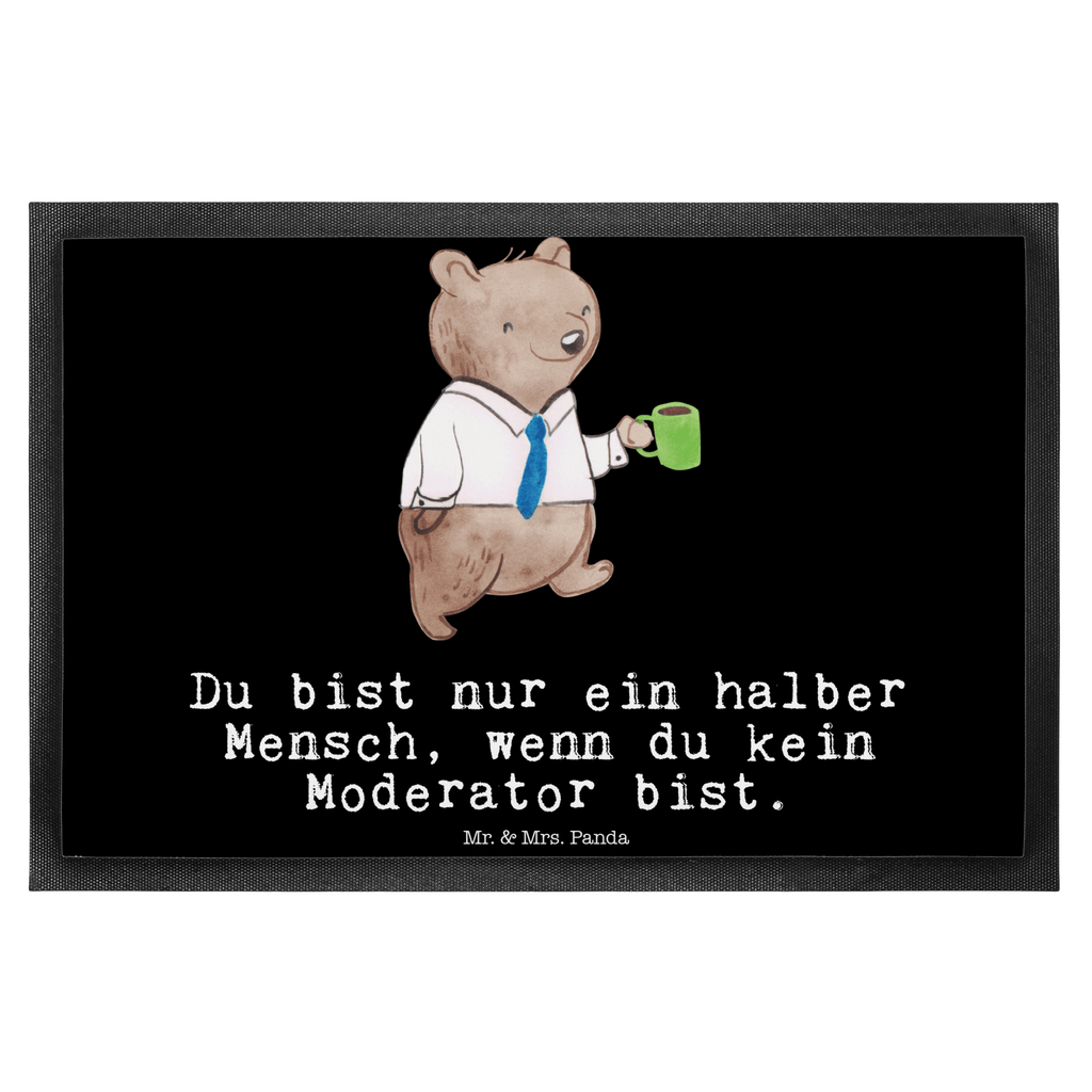 Fußmatte Moderator mit Herz  Türvorleger, Schmutzmatte, Fußabtreter, Matte, Schmutzfänger, Fußabstreifer, Schmutzfangmatte, Türmatte, Motivfußmatte,  Haustürmatte, Vorleger  Beruf, Ausbildung, Jubiläum, Abschied, Rente, Kollege, Kollegin, Geschenk, Schenken, Arbeitskollege, Mitarbeiter, Firma, Danke, Dankeschön