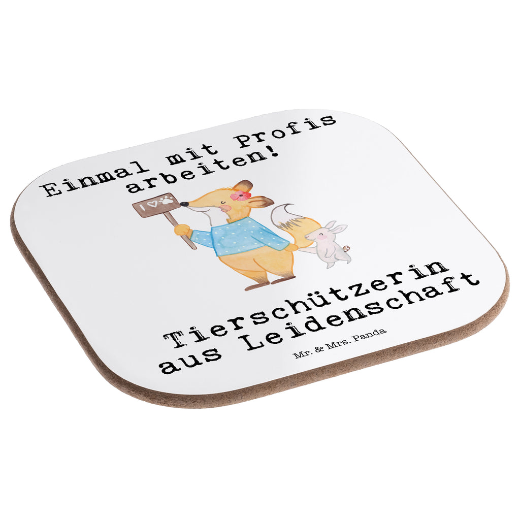 Quadratische Untersetzer Tierschützerin aus Leidenschaft Bierdeckel, Glasuntersetzer, Untersetzer Gläser, Getränkeuntersetzer, Beruf, Ausbildung, Jubiläum, Abschied, Rente, Kollege, Kollegin, Geschenk, Schenken, Arbeitskollege, Mitarbeiter, Firma, Danke, Dankeschön