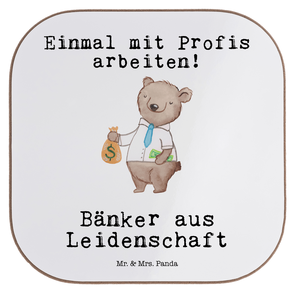 Quadratische Untersetzer Bänker aus Leidenschaft Bierdeckel, Glasuntersetzer, Untersetzer Gläser, Getränkeuntersetzer, Beruf, Ausbildung, Jubiläum, Abschied, Rente, Kollege, Kollegin, Geschenk, Schenken, Arbeitskollege, Mitarbeiter, Firma, Danke, Dankeschön, Bänker, Bankfachmann, Bankangestellter, Bankberater
