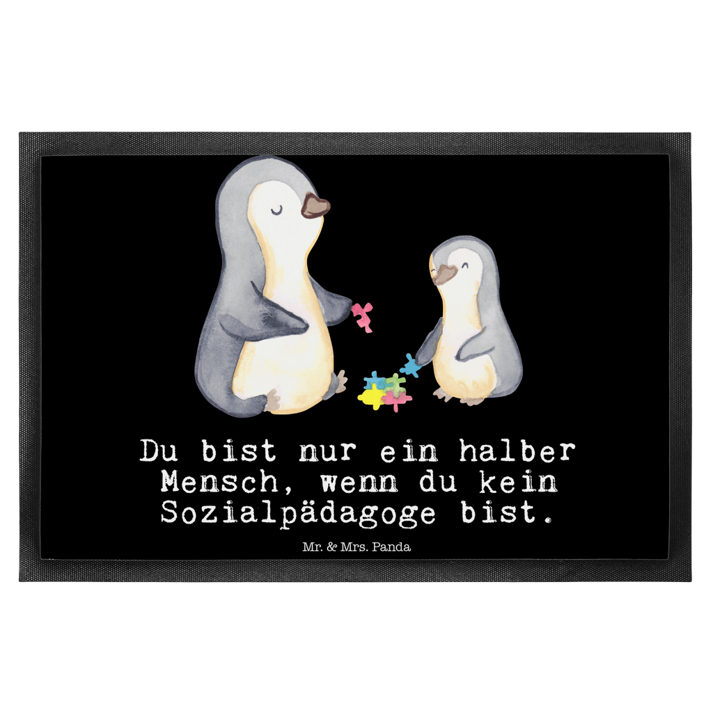 Fußmatte Sozialpädagoge mit Herz Türvorleger, Schmutzmatte, Fußabtreter, Matte, Schmutzfänger, Fußabstreifer, Schmutzfangmatte, Türmatte, Motivfußmatte, Haustürmatte, Vorleger, Beruf, Ausbildung, Jubiläum, Abschied, Rente, Kollege, Kollegin, Geschenk, Schenken, Arbeitskollege, Mitarbeiter, Firma, Danke, Dankeschön