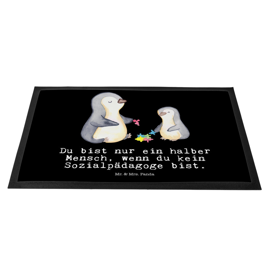 Fußmatte Sozialpädagoge mit Herz Türvorleger, Schmutzmatte, Fußabtreter, Matte, Schmutzfänger, Fußabstreifer, Schmutzfangmatte, Türmatte, Motivfußmatte, Haustürmatte, Vorleger, Beruf, Ausbildung, Jubiläum, Abschied, Rente, Kollege, Kollegin, Geschenk, Schenken, Arbeitskollege, Mitarbeiter, Firma, Danke, Dankeschön