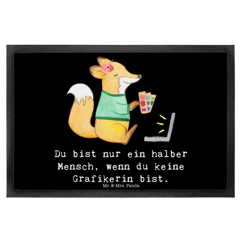 Fußmatte Grafikerin mit Herz Grafikerin, Designer, Mediengestalter, Grafikdesignerin,  Türvorleger, Schmutzmatte, Fußabtreter, Matte, Schmutzfänger, Fußabstreifer, Schmutzfangmatte, Türmatte, Motivfußmatte,  Haustürmatte, Vorleger  Beruf, Ausbildung, Jubiläum, Abschied, Rente, Kollege, Kollegin, Geschenk, Schenken, Arbeitskollege, Mitarbeiter, Firma, Danke, Dankeschön