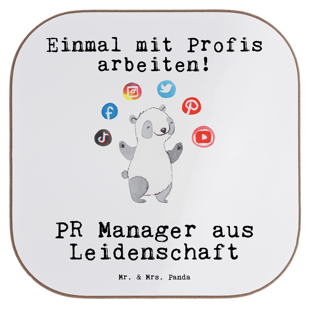 Quadratische Untersetzer PR Manager aus Leidenschaft Bierdeckel, Glasuntersetzer, Untersetzer Gläser, Getränkeuntersetzer, Beruf, Ausbildung, Jubiläum, Abschied, Rente, Kollege, Kollegin, Geschenk, Schenken, Arbeitskollege, Mitarbeiter, Firma, Danke, Dankeschön