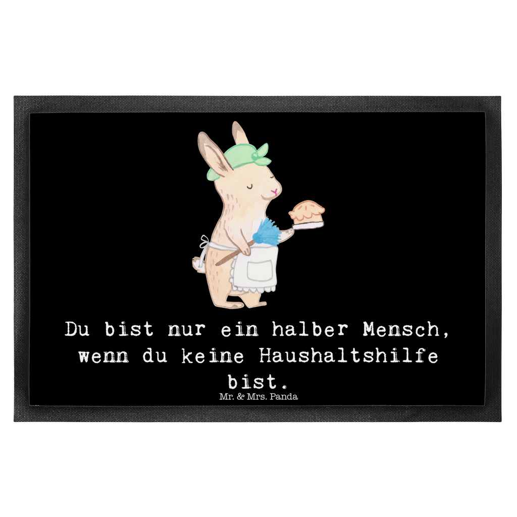 Fußmatte Haushaltshilfe mit Herz Haushaltshilfe, Putzfrau, Reinigungskraft Türvorleger, Schmutzmatte, Fußabtreter, Matte, Schmutzfänger, Fußabstreifer, Schmutzfangmatte, Türmatte, Motivfußmatte,  Haustürmatte, Vorleger  Beruf, Ausbildung, Jubiläum, Abschied, Rente, Kollege, Kollegin, Geschenk, Schenken, Arbeitskollege, Mitarbeiter, Firma, Danke, Dankeschön