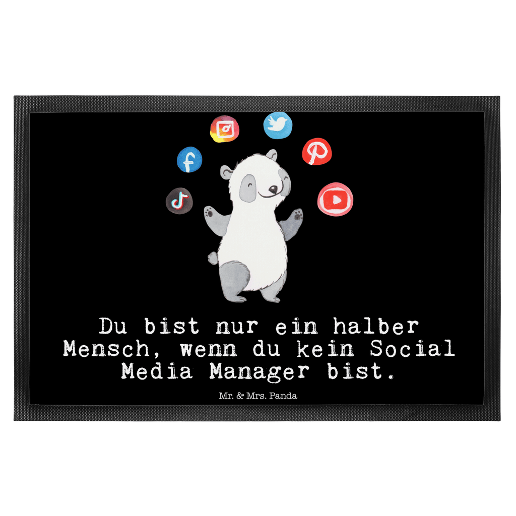 Fußmatte Social Media Manager mit Herz  Türvorleger, Schmutzmatte, Fußabtreter, Matte, Schmutzfänger, Fußabstreifer, Schmutzfangmatte, Türmatte, Motivfußmatte,  Haustürmatte, Vorleger  Beruf, Ausbildung, Jubiläum, Abschied, Rente, Kollege, Kollegin, Geschenk, Schenken, Arbeitskollege, Mitarbeiter, Firma, Danke, Dankeschön