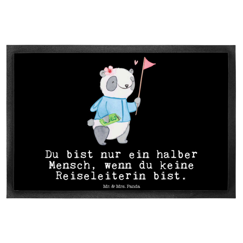 Fußmatte Reiseleiterin mit Herz  Türvorleger, Schmutzmatte, Fußabtreter, Matte, Schmutzfänger, Fußabstreifer, Schmutzfangmatte, Türmatte, Motivfußmatte,  Haustürmatte, Vorleger  Beruf, Ausbildung, Jubiläum, Abschied, Rente, Kollege, Kollegin, Geschenk, Schenken, Arbeitskollege, Mitarbeiter, Firma, Danke, Dankeschön