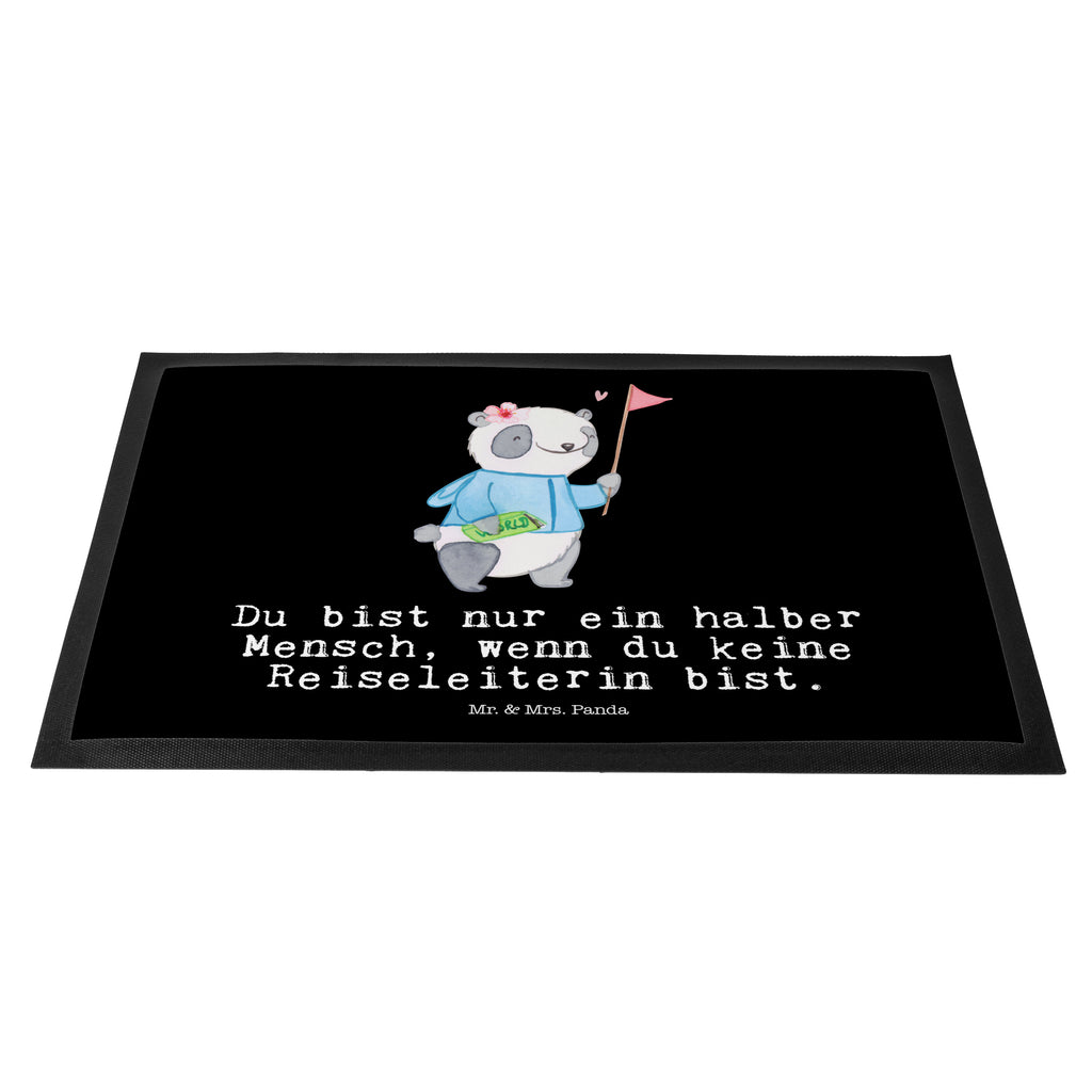 Fußmatte Reiseleiterin mit Herz  Türvorleger, Schmutzmatte, Fußabtreter, Matte, Schmutzfänger, Fußabstreifer, Schmutzfangmatte, Türmatte, Motivfußmatte,  Haustürmatte, Vorleger  Beruf, Ausbildung, Jubiläum, Abschied, Rente, Kollege, Kollegin, Geschenk, Schenken, Arbeitskollege, Mitarbeiter, Firma, Danke, Dankeschön