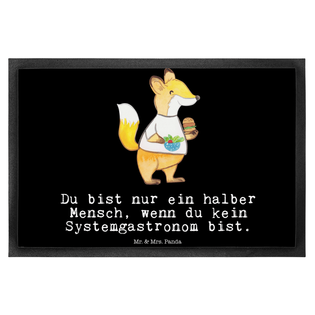 Fußmatte Systemgastronom mit Herz  Türvorleger, Schmutzmatte, Fußabtreter, Matte, Schmutzfänger, Fußabstreifer, Schmutzfangmatte, Türmatte, Motivfußmatte,  Haustürmatte, Vorleger  Beruf, Ausbildung, Jubiläum, Abschied, Rente, Kollege, Kollegin, Geschenk, Schenken, Arbeitskollege, Mitarbeiter, Firma, Danke, Dankeschön