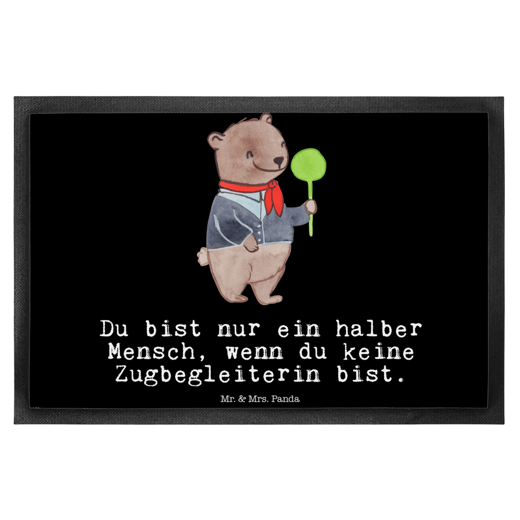 Fußmatte Zugbegleiterin mit Herz Türvorleger, Schmutzmatte, Fußabtreter, Matte, Schmutzfänger, Fußabstreifer, Schmutzfangmatte, Türmatte, Motivfußmatte, Haustürmatte, Vorleger, Beruf, Ausbildung, Jubiläum, Abschied, Rente, Kollege, Kollegin, Geschenk, Schenken, Arbeitskollege, Mitarbeiter, Firma, Danke, Dankeschön