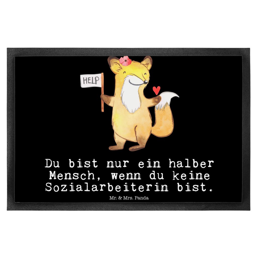 Fußmatte Sozialarbeiterin mit Herz  Türvorleger, Schmutzmatte, Fußabtreter, Matte, Schmutzfänger, Fußabstreifer, Schmutzfangmatte, Türmatte, Motivfußmatte,  Haustürmatte, Vorleger  Beruf, Ausbildung, Jubiläum, Abschied, Rente, Kollege, Kollegin, Geschenk, Schenken, Arbeitskollege, Mitarbeiter, Firma, Danke, Dankeschön