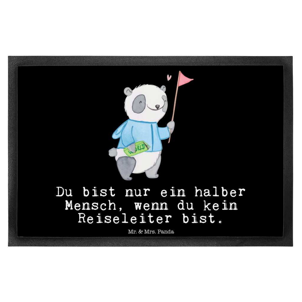 Fußmatte Reiseleiter mit Herz  Türvorleger, Schmutzmatte, Fußabtreter, Matte, Schmutzfänger, Fußabstreifer, Schmutzfangmatte, Türmatte, Motivfußmatte,  Haustürmatte, Vorleger  Beruf, Ausbildung, Jubiläum, Abschied, Rente, Kollege, Kollegin, Geschenk, Schenken, Arbeitskollege, Mitarbeiter, Firma, Danke, Dankeschön
