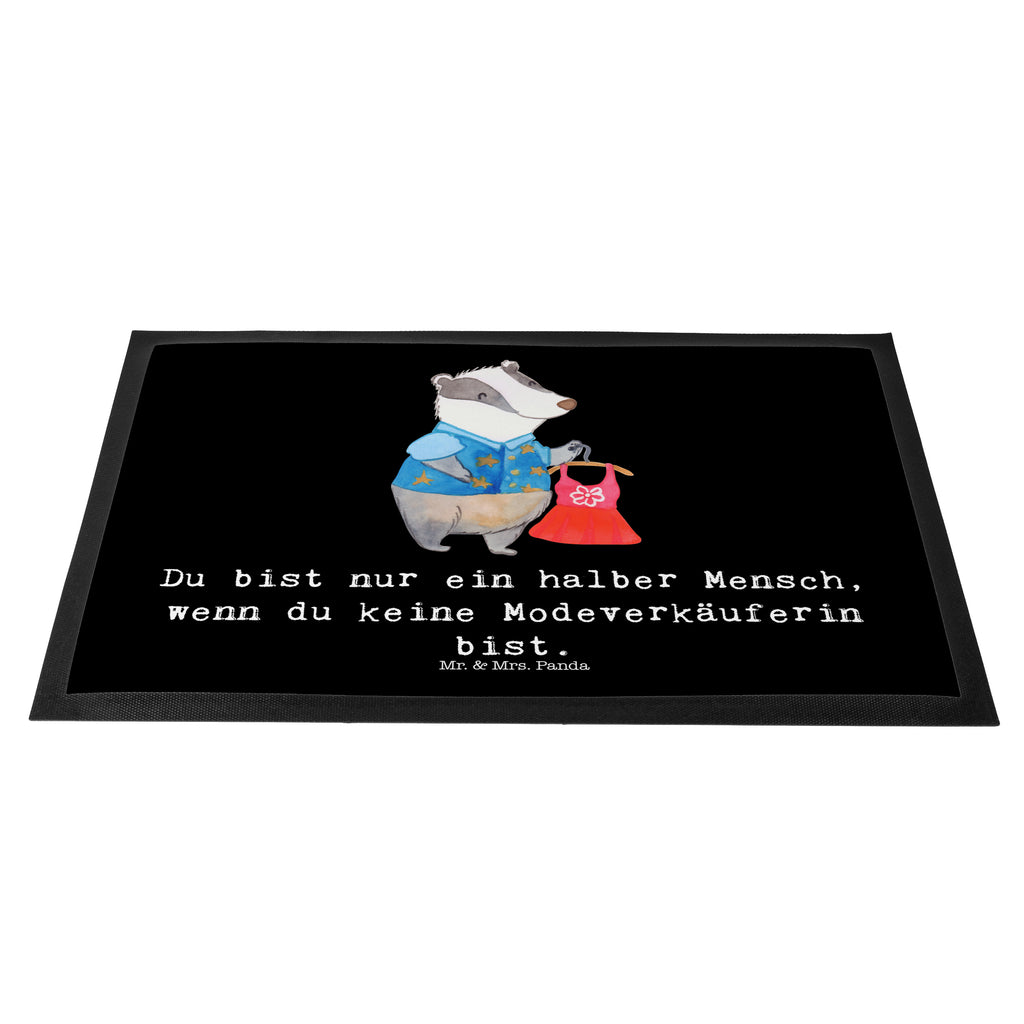 Fußmatte Modeverkäuferin mit Herz Modeverkäuferin, Verkäuferin, Fashion Store,  Türvorleger, Schmutzmatte, Fußabtreter, Matte, Schmutzfänger, Fußabstreifer, Schmutzfangmatte, Türmatte, Motivfußmatte,  Haustürmatte, Vorleger  Beruf, Ausbildung, Jubiläum, Abschied, Rente, Kollege, Kollegin, Geschenk, Schenken, Arbeitskollege, Mitarbeiter, Firma, Danke, Dankeschön
