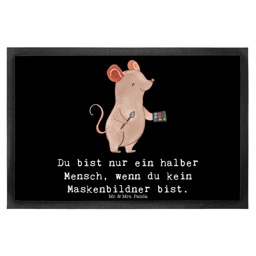 Fußmatte Maskenbildner mit Herz Kosmetiker, Make Up Artist , Maskenbildner, Visagist, Ausbildung, Beauty Salon, Kosmetikstudio,  Eröffnung,  Türvorleger, Schmutzmatte, Fußabtreter, Matte, Schmutzfänger, Fußabstreifer, Schmutzfangmatte, Türmatte, Motivfußmatte,  Haustürmatte, Vorleger  Beruf, Ausbildung, Jubiläum, Abschied, Rente, Kollege, Kollegin, Geschenk, Schenken, Arbeitskollege, Mitarbeiter, Firma, Danke, Dankeschön