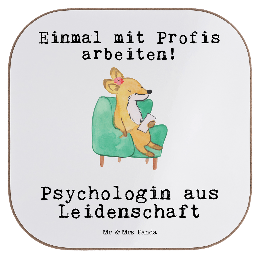 Quadratische Untersetzer Psychologin aus Leidenschaft Bierdeckel, Glasuntersetzer, Untersetzer Gläser, Getränkeuntersetzer, Beruf, Ausbildung, Jubiläum, Abschied, Rente, Kollege, Kollegin, Geschenk, Schenken, Arbeitskollege, Mitarbeiter, Firma, Danke, Dankeschön
