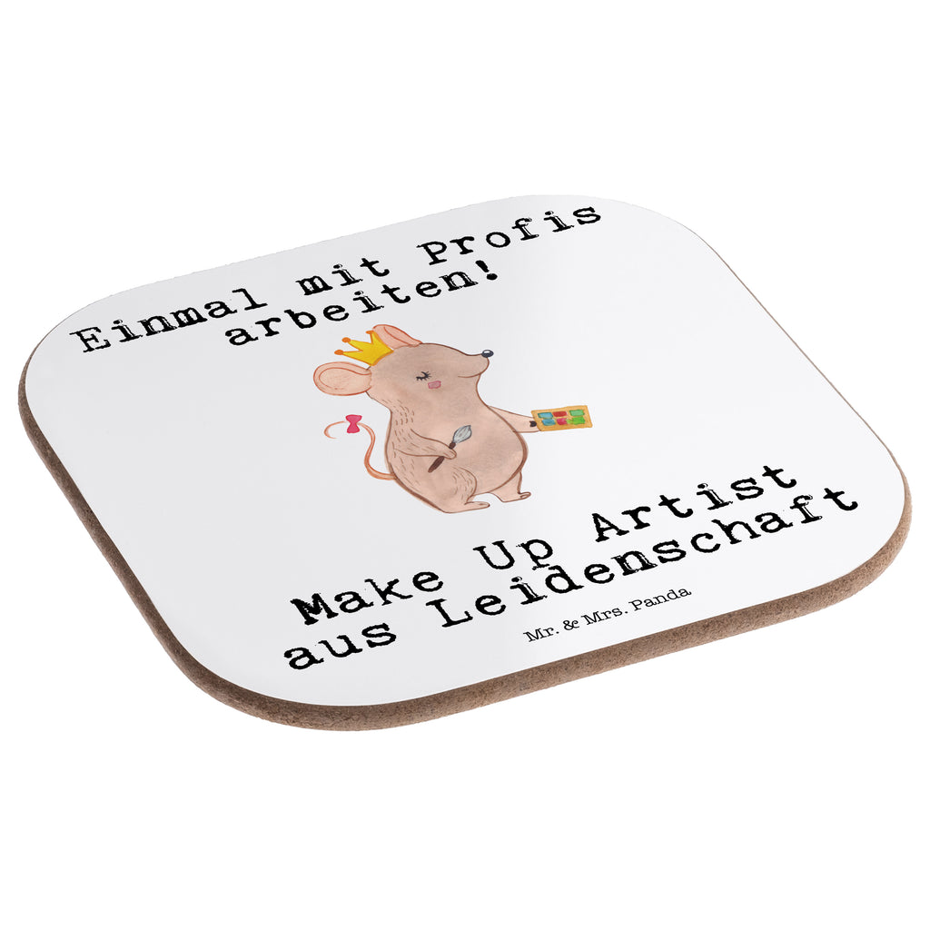 Quadratische Untersetzer Make Up Artist aus Leidenschaft Bierdeckel, Glasuntersetzer, Untersetzer Gläser, Getränkeuntersetzer, Beruf, Ausbildung, Jubiläum, Abschied, Rente, Kollege, Kollegin, Geschenk, Schenken, Arbeitskollege, Mitarbeiter, Firma, Danke, Dankeschön, Kosmetiker, Make Up Artist, Maskenbildner, Visagist, Beauty Salon, Kosmetikstudio, Eröffnung