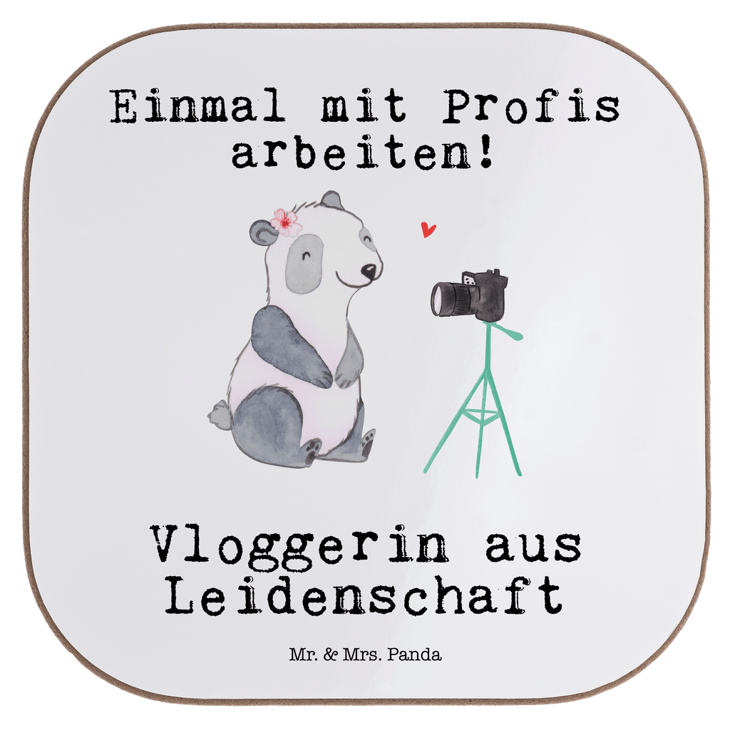 Quadratische Untersetzer Vloggerin aus Leidenschaft Bierdeckel, Glasuntersetzer, Untersetzer Gläser, Getränkeuntersetzer, Beruf, Ausbildung, Jubiläum, Abschied, Rente, Kollege, Kollegin, Geschenk, Schenken, Arbeitskollege, Mitarbeiter, Firma, Danke, Dankeschön