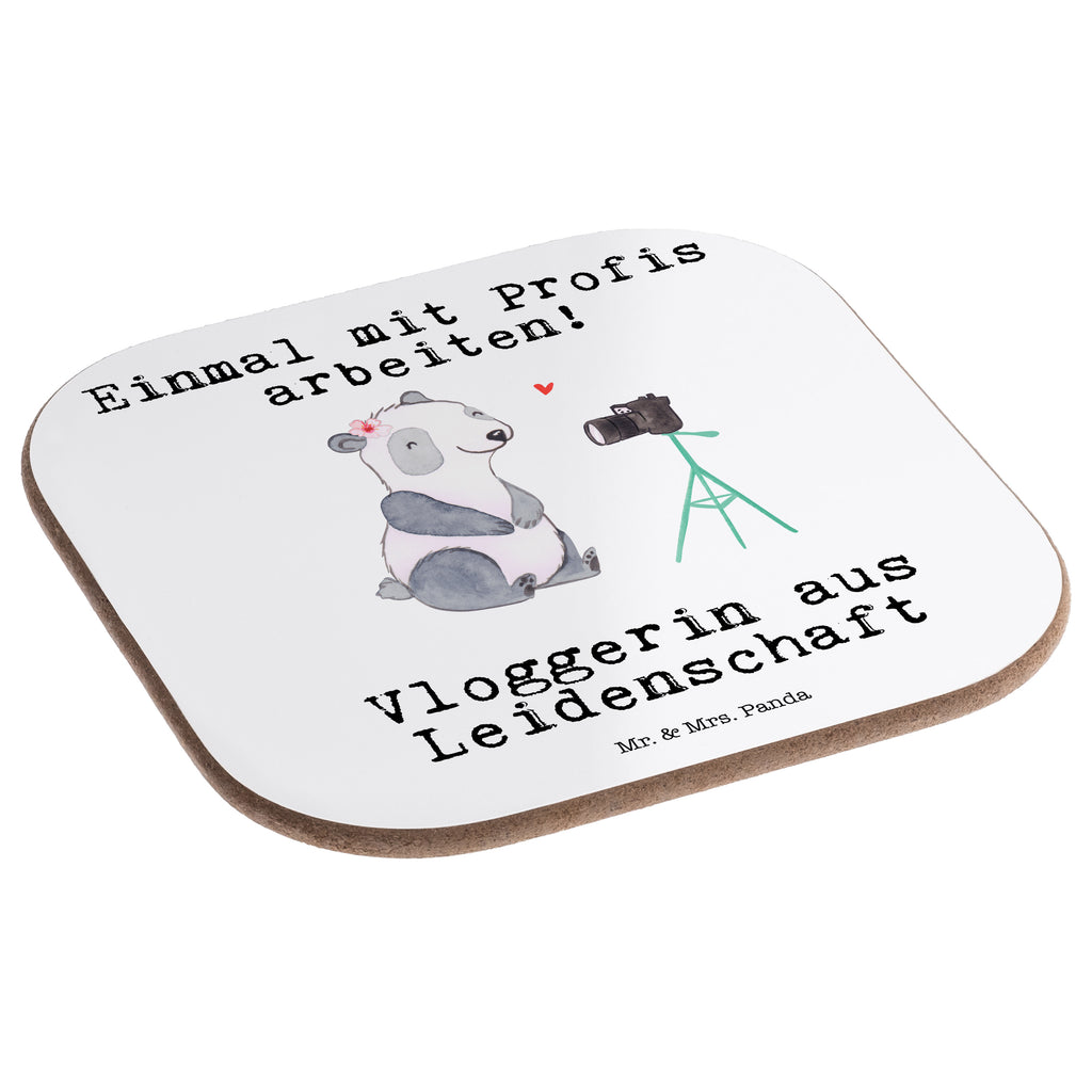 Quadratische Untersetzer Vloggerin aus Leidenschaft Bierdeckel, Glasuntersetzer, Untersetzer Gläser, Getränkeuntersetzer, Beruf, Ausbildung, Jubiläum, Abschied, Rente, Kollege, Kollegin, Geschenk, Schenken, Arbeitskollege, Mitarbeiter, Firma, Danke, Dankeschön