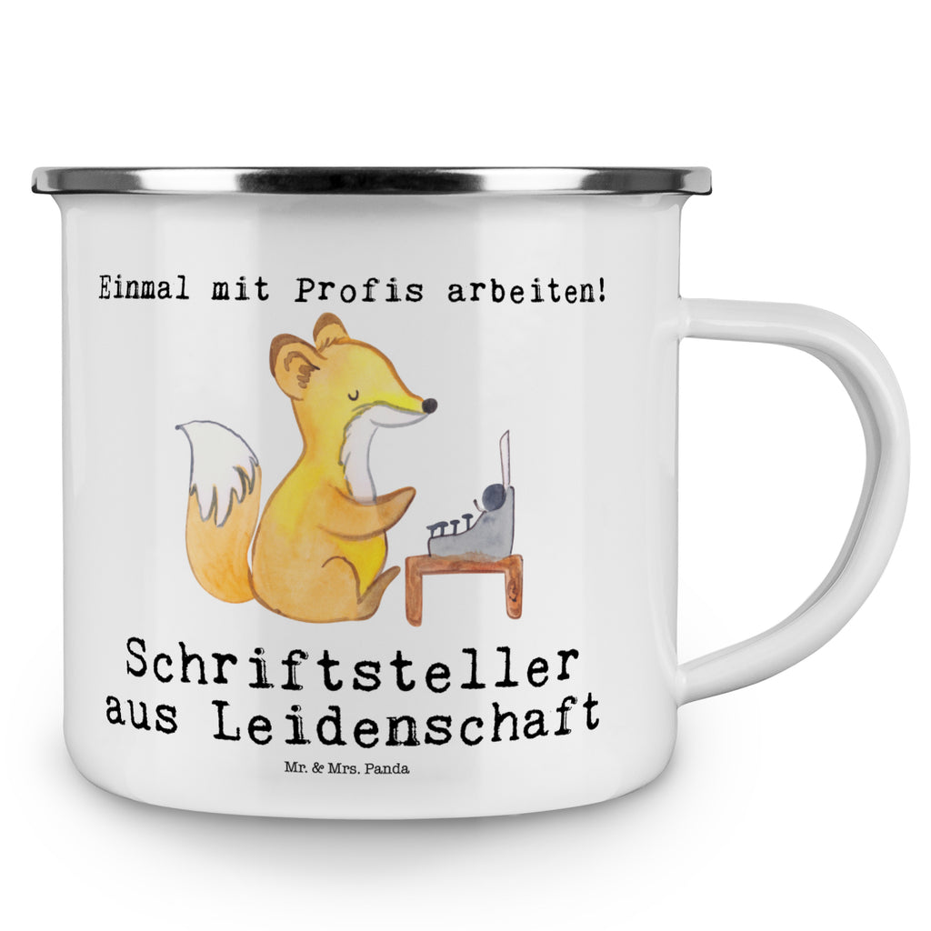 Camping Emaille Tasse Schriftsteller aus Leidenschaft Campingtasse, Trinkbecher, Metalltasse, Outdoor Tasse, Emaille Trinkbecher, Blechtasse Outdoor, Emaille Campingbecher, Edelstahl Trinkbecher, Metalltasse für Camping, Kaffee Blechtasse, Camping Tasse Metall, Beruf, Ausbildung, Jubiläum, Abschied, Rente, Kollege, Kollegin, Geschenk, Schenken, Arbeitskollege, Mitarbeiter, Firma, Danke, Dankeschön, Autor, Buchveröffentlichung, Schriftsteller, Verlag, Geschichtenschreiber, Hobbyautor