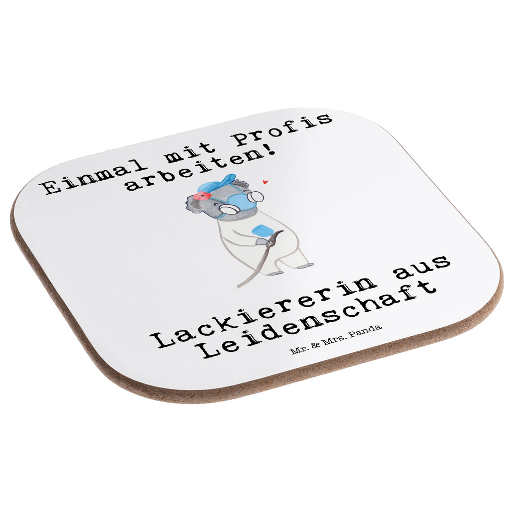 Quadratische Untersetzer Lackiererin aus Leidenschaft Bierdeckel, Glasuntersetzer, Untersetzer Gläser, Getränkeuntersetzer, Beruf, Ausbildung, Jubiläum, Abschied, Rente, Kollege, Kollegin, Geschenk, Schenken, Arbeitskollege, Mitarbeiter, Firma, Danke, Dankeschön, Lackiererin, Lackierermeisterin, Werkstatt Lackiererin, Gesellenprüfung