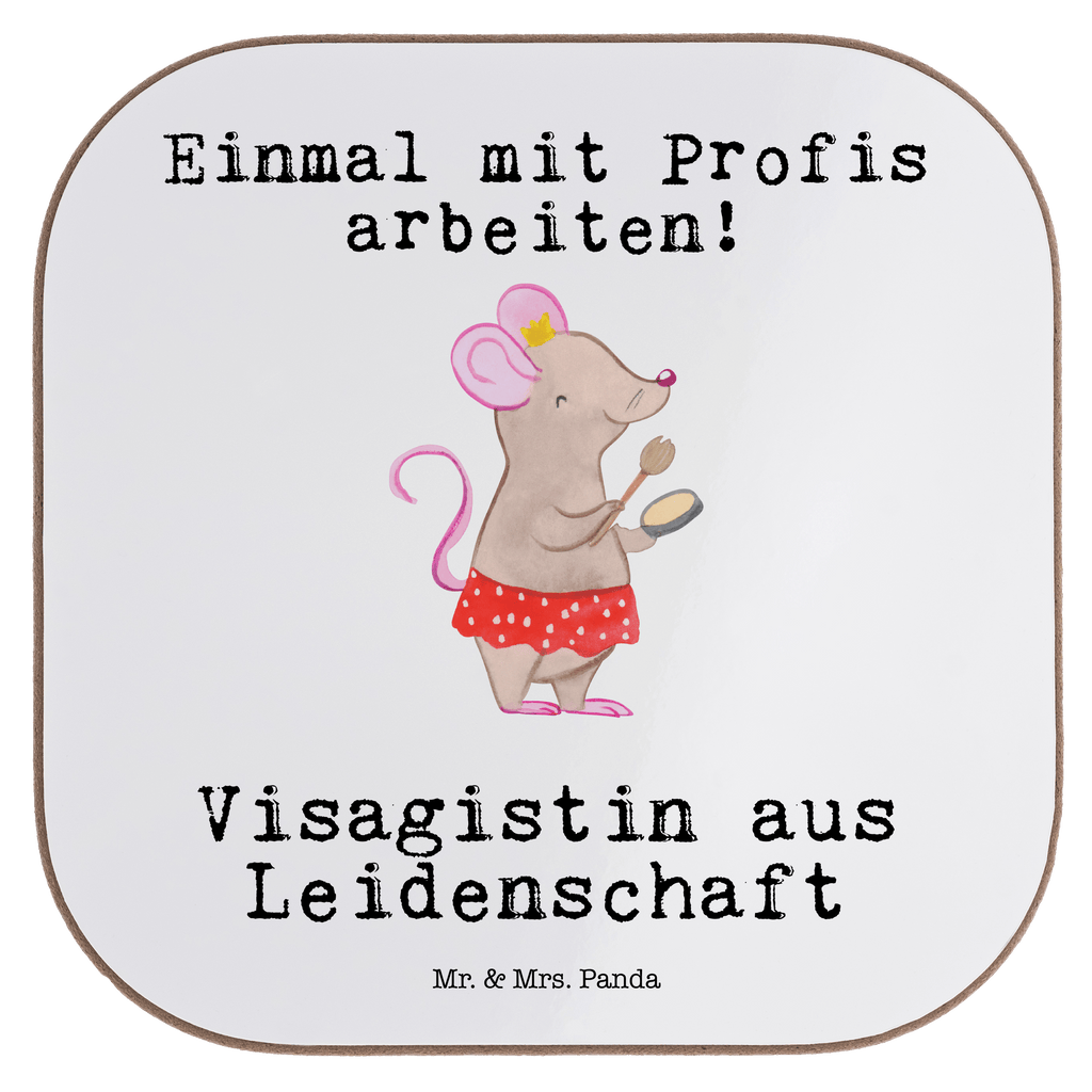 Quadratische Untersetzer Visagistin aus Leidenschaft Bierdeckel, Glasuntersetzer, Untersetzer Gläser, Getränkeuntersetzer, Beruf, Ausbildung, Jubiläum, Abschied, Rente, Kollege, Kollegin, Geschenk, Schenken, Arbeitskollege, Mitarbeiter, Firma, Danke, Dankeschön, Kosmetikerin, Make Up Artist, Maskenbildnerin, Visagistin, Beauty Salon, Kosmetikstudio, Eröffnung