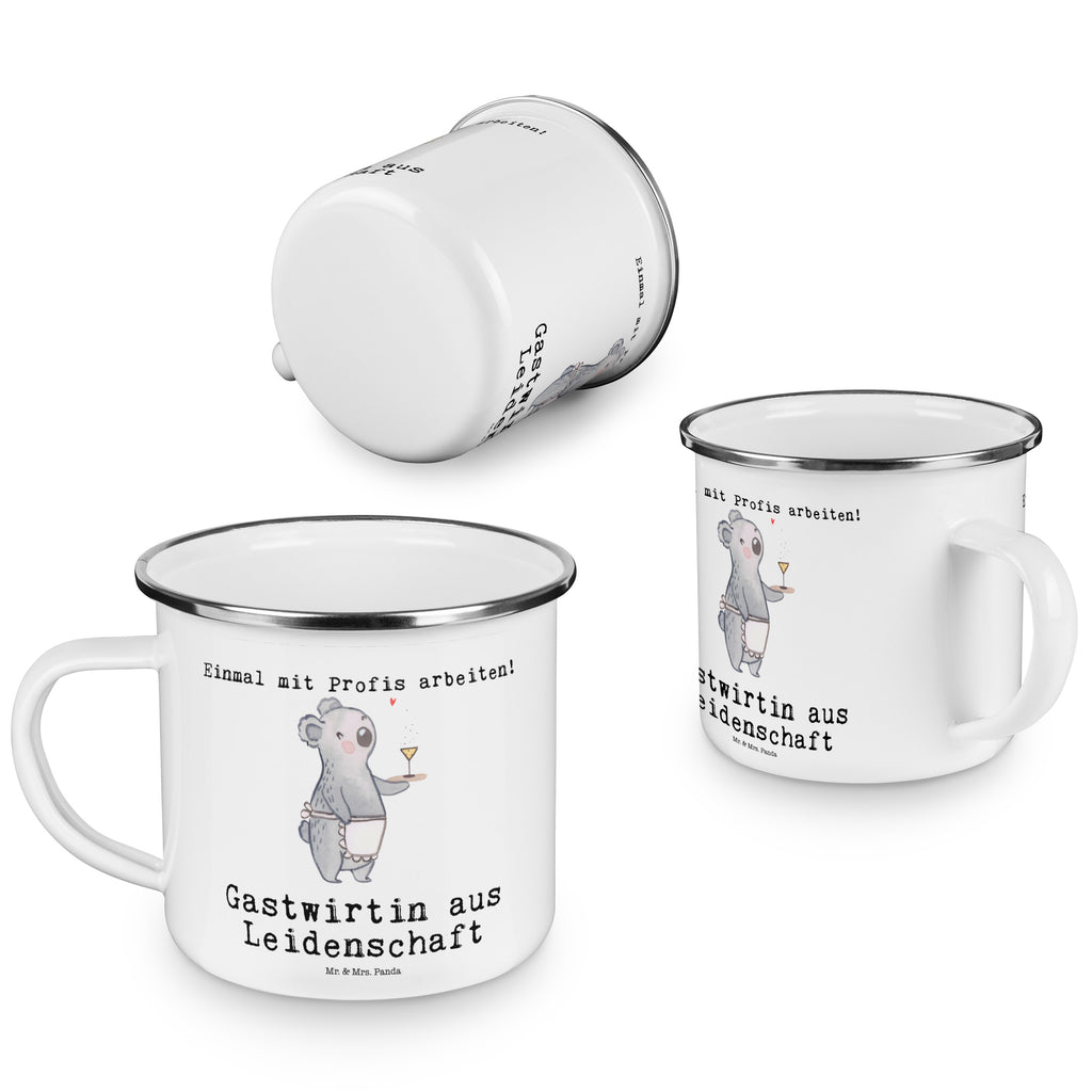 Camping Emaille Tasse Gastwirtin aus Leidenschaft Campingtasse, Trinkbecher, Metalltasse, Outdoor Tasse, Emaille Trinkbecher, Blechtasse Outdoor, Emaille Campingbecher, Edelstahl Trinkbecher, Metalltasse für Camping, Kaffee Blechtasse, Camping Tasse Metall, Beruf, Ausbildung, Jubiläum, Abschied, Rente, Kollege, Kollegin, Geschenk, Schenken, Arbeitskollege, Mitarbeiter, Firma, Danke, Dankeschön, Kneipenwirtin, Gastwirtin, Gaststätte, Kneipe, Eröffnung, Barkeeperin, Rum, Bar