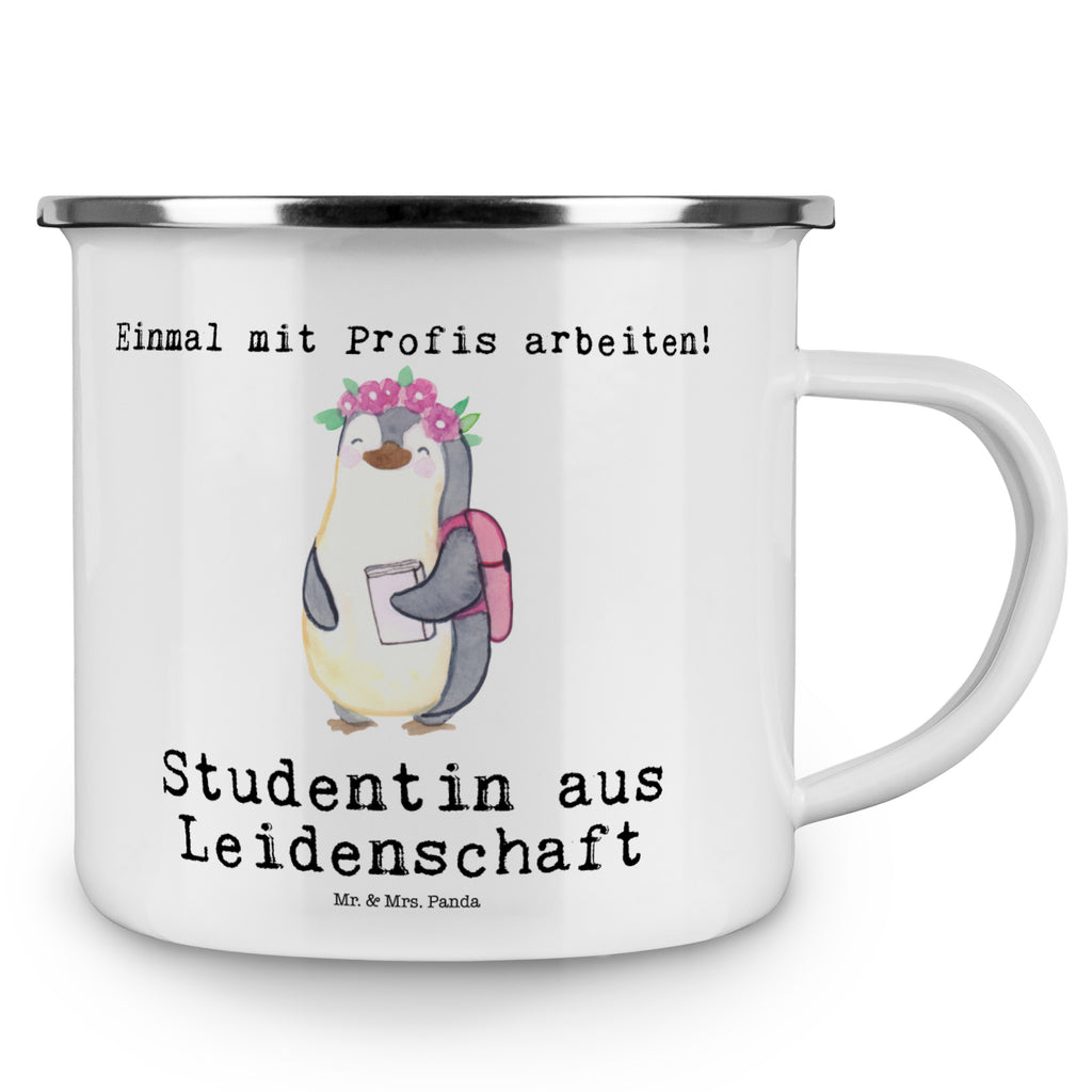 Camping Emaille Tasse Studentin aus Leidenschaft Campingtasse, Trinkbecher, Metalltasse, Outdoor Tasse, Emaille Trinkbecher, Blechtasse Outdoor, Emaille Campingbecher, Edelstahl Trinkbecher, Metalltasse für Camping, Kaffee Blechtasse, Camping Tasse Metall, Beruf, Ausbildung, Jubiläum, Abschied, Rente, Kollege, Kollegin, Geschenk, Schenken, Arbeitskollege, Mitarbeiter, Firma, Danke, Dankeschön