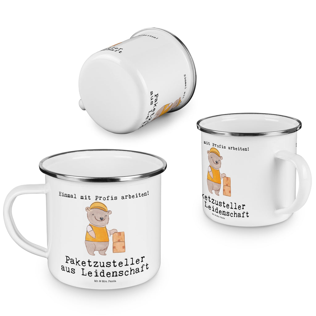 Camping Emaille Tasse Paketzusteller aus Leidenschaft Campingtasse, Trinkbecher, Metalltasse, Outdoor Tasse, Emaille Trinkbecher, Blechtasse Outdoor, Emaille Campingbecher, Edelstahl Trinkbecher, Metalltasse für Camping, Kaffee Blechtasse, Camping Tasse Metall, Beruf, Ausbildung, Jubiläum, Abschied, Rente, Kollege, Kollegin, Geschenk, Schenken, Arbeitskollege, Mitarbeiter, Firma, Danke, Dankeschön, Paketzusteller, Paketbote, Zustellservice Pakete