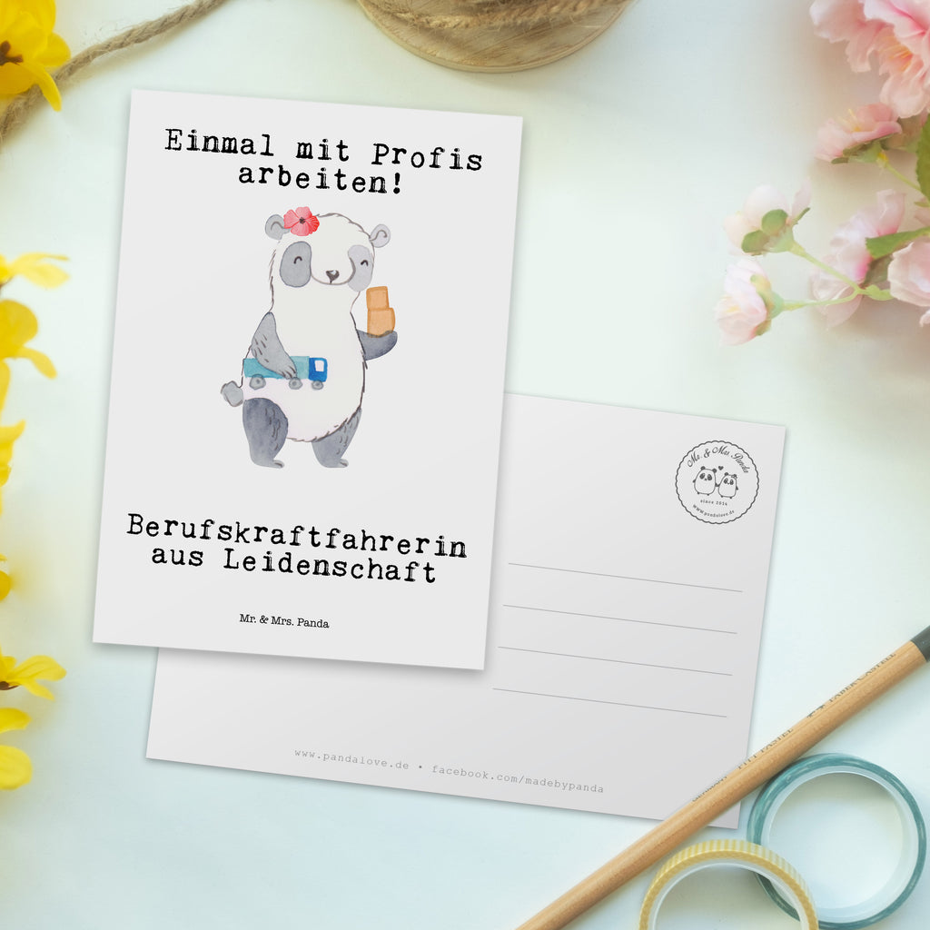 Postkarte Berufskraftfahrerin aus Leidenschaft Geschenkkarte, Grußkarte, Karte, Einladung, Ansichtskarte, Geburtstagskarte, Einladungskarte, Beruf, Ausbildung, Jubiläum, Abschied, Rente, Kollege, Kollegin, Geschenk, Schenken, Arbeitskollege, Mitarbeiter, Firma, Danke, Dankeschön