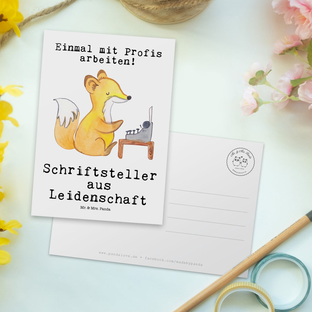 Postkarte Schriftsteller aus Leidenschaft Geschenkkarte, Grußkarte, Karte, Einladung, Ansichtskarte, Geburtstagskarte, Einladungskarte, Dankeskarte, Beruf, Ausbildung, Jubiläum, Abschied, Rente, Kollege, Kollegin, Geschenk, Schenken, Arbeitskollege, Mitarbeiter, Firma, Danke, Dankeschön, Autor, Buchveröffentlichung, Schriftsteller, Verlag, Geschichtenschreiber, Hobbyautor