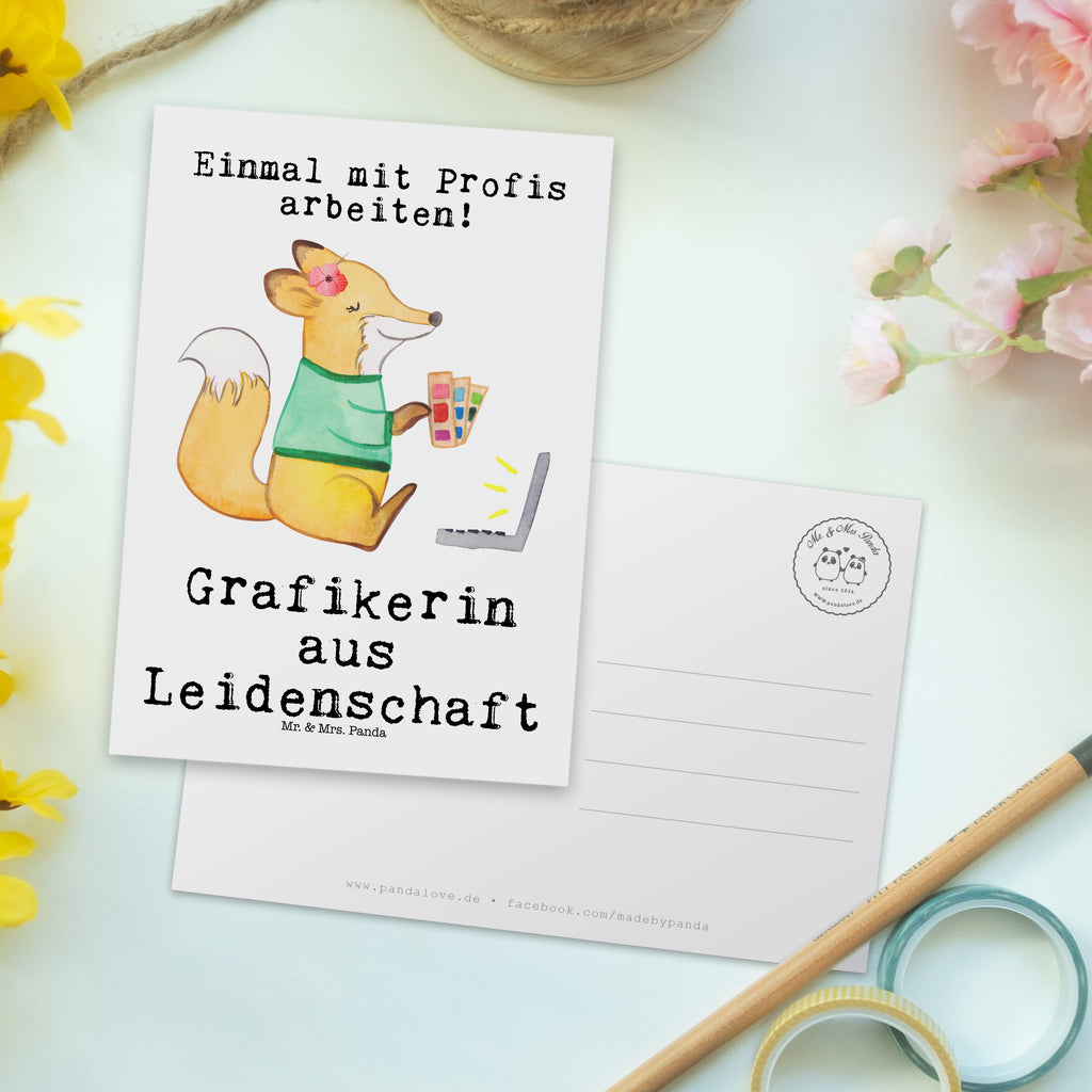 Postkarte Grafikerin aus Leidenschaft Geschenkkarte, Grußkarte, Karte, Einladung, Ansichtskarte, Geburtstagskarte, Einladungskarte, Dankeskarte, Beruf, Ausbildung, Jubiläum, Abschied, Rente, Kollege, Kollegin, Geschenk, Schenken, Arbeitskollege, Mitarbeiter, Firma, Danke, Dankeschön, Grafikerin, Designer, Mediengestalter, Grafikdesignerin
