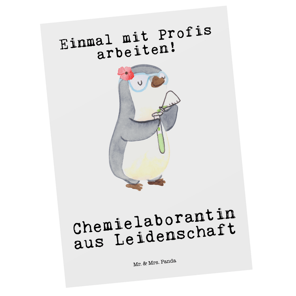 Postkarte Chemielaborantin aus Leidenschaft Geschenkkarte, Grußkarte, Karte, Einladung, Ansichtskarte, Geburtstagskarte, Einladungskarte, Dankeskarte, Beruf, Ausbildung, Jubiläum, Abschied, Rente, Kollege, Kollegin, Geschenk, Schenken, Arbeitskollege, Mitarbeiter, Firma, Danke, Dankeschön, Chemikerin, Chemielaborantin, Naturwissenschaftlerin, Labor, Studium, Forschung, Wissenschaftlerin