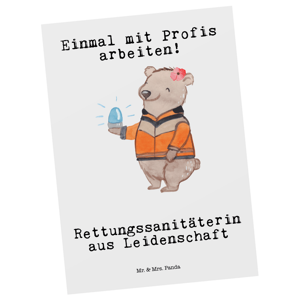 Postkarte Rettungssanitäterin aus Leidenschaft Geschenkkarte, Grußkarte, Karte, Einladung, Ansichtskarte, Geburtstagskarte, Einladungskarte, Beruf, Ausbildung, Jubiläum, Abschied, Rente, Kollege, Kollegin, Geschenk, Schenken, Arbeitskollege, Mitarbeiter, Firma, Danke, Dankeschön