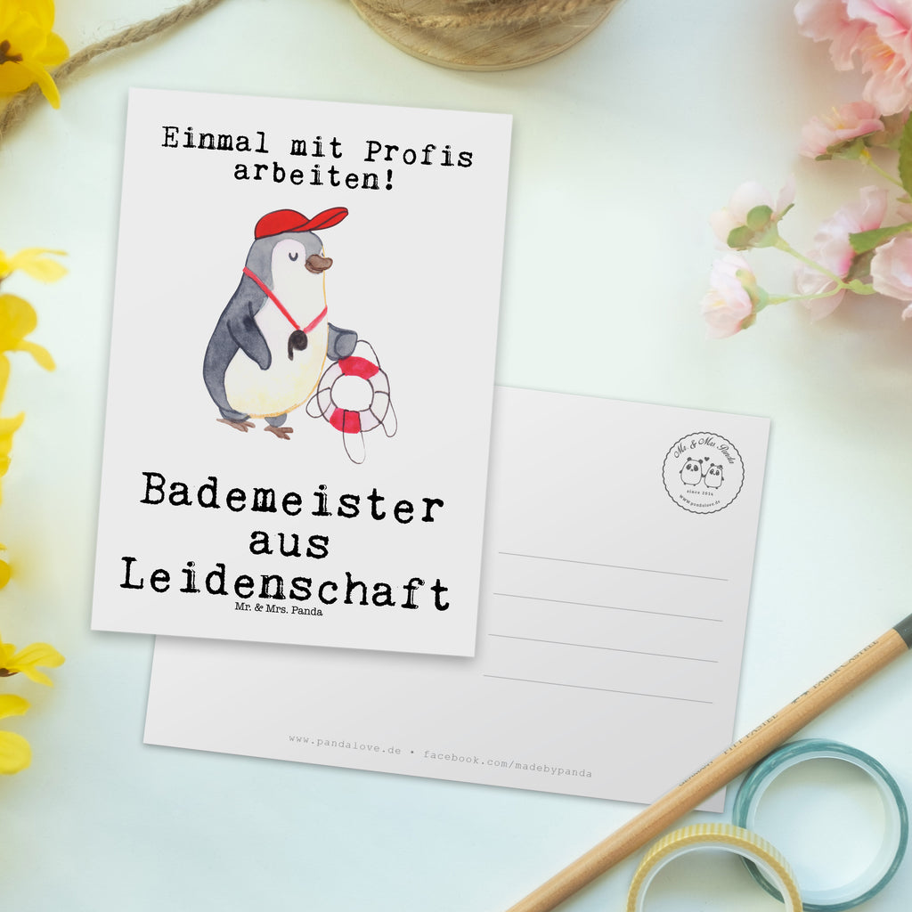 Postkarte Bademeister aus Leidenschaft Geschenkkarte, Grußkarte, Karte, Einladung, Ansichtskarte, Geburtstagskarte, Einladungskarte, Dankeskarte, Beruf, Ausbildung, Jubiläum, Abschied, Rente, Kollege, Kollegin, Geschenk, Schenken, Arbeitskollege, Mitarbeiter, Firma, Danke, Dankeschön, Bademeister, Rettungsschwimmer, Schwimmmeister, Schwimmbad, Freibad, Badeanstalt, Schwimmverein, Schwimmschule