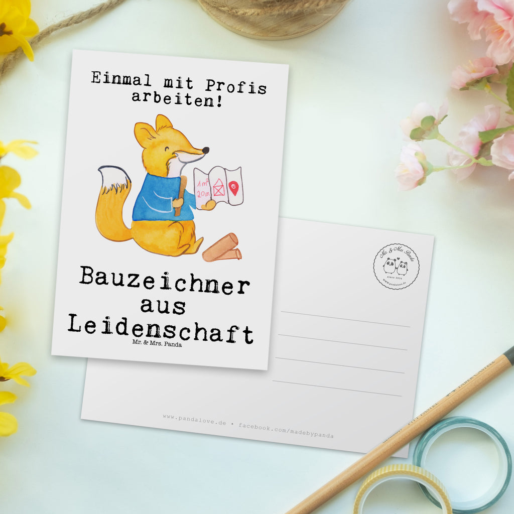 Postkarte Bauzeichner aus Leidenschaft Geschenkkarte, Grußkarte, Karte, Einladung, Ansichtskarte, Geburtstagskarte, Einladungskarte, Dankeskarte, Beruf, Ausbildung, Jubiläum, Abschied, Rente, Kollege, Kollegin, Geschenk, Schenken, Arbeitskollege, Mitarbeiter, Firma, Danke, Dankeschön