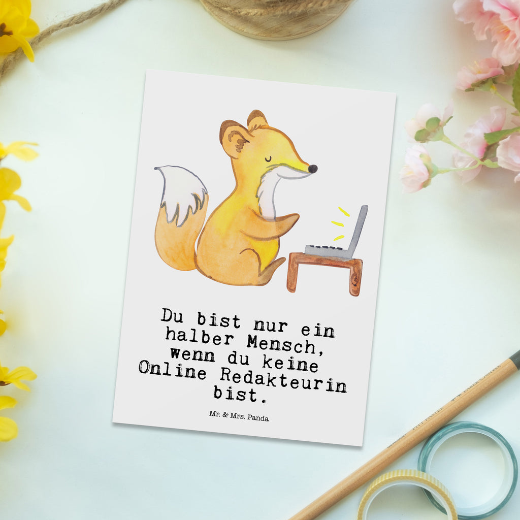 Postkarte Online Redakteurin mit Herz Geschenkkarte, Grußkarte, Karte, Einladung, Ansichtskarte, Geburtstagskarte, Einladungskarte, Dankeskarte, Beruf, Ausbildung, Jubiläum, Abschied, Rente, Kollege, Kollegin, Geschenk, Schenken, Arbeitskollege, Mitarbeiter, Firma, Danke, Dankeschön