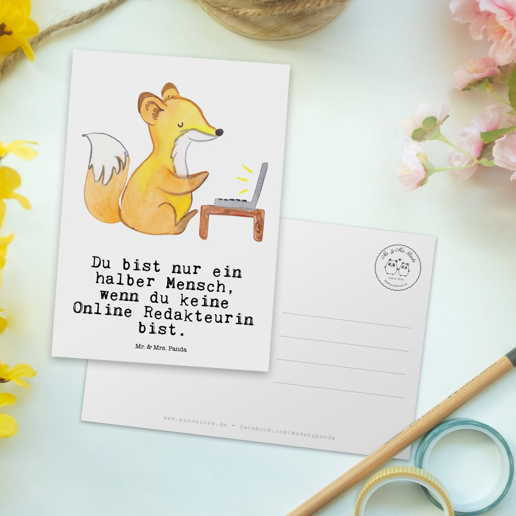 Postkarte Online Redakteurin mit Herz Geschenkkarte, Grußkarte, Karte, Einladung, Ansichtskarte, Geburtstagskarte, Einladungskarte, Dankeskarte, Beruf, Ausbildung, Jubiläum, Abschied, Rente, Kollege, Kollegin, Geschenk, Schenken, Arbeitskollege, Mitarbeiter, Firma, Danke, Dankeschön