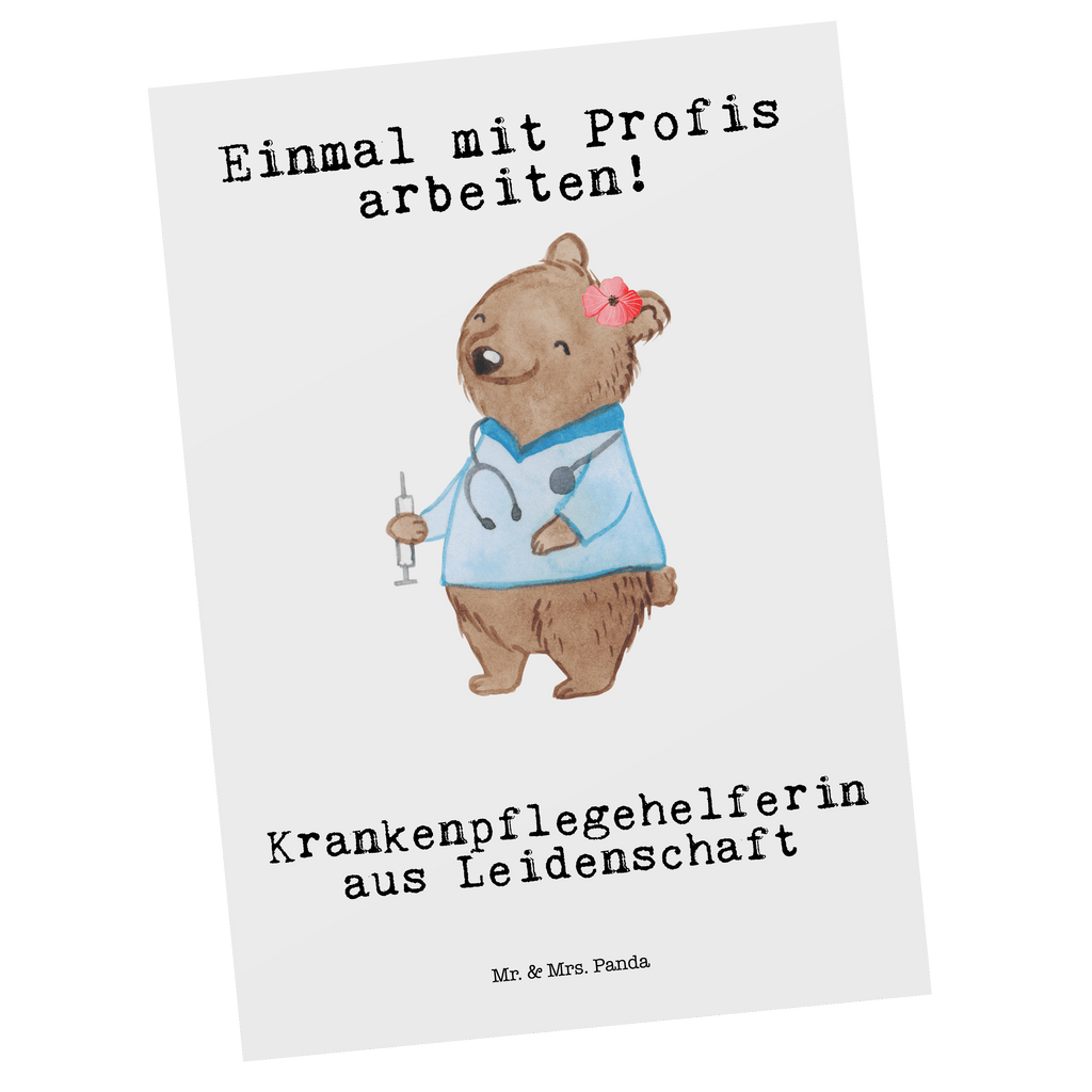 Postkarte Krankenpflegehelferin aus Leidenschaft Geschenkkarte, Grußkarte, Karte, Einladung, Ansichtskarte, Geburtstagskarte, Einladungskarte, Dankeskarte, Beruf, Ausbildung, Jubiläum, Abschied, Rente, Kollege, Kollegin, Geschenk, Schenken, Arbeitskollege, Mitarbeiter, Firma, Danke, Dankeschön, Krankenpflegehelferin, Pflegehelferin, Pflegekraft