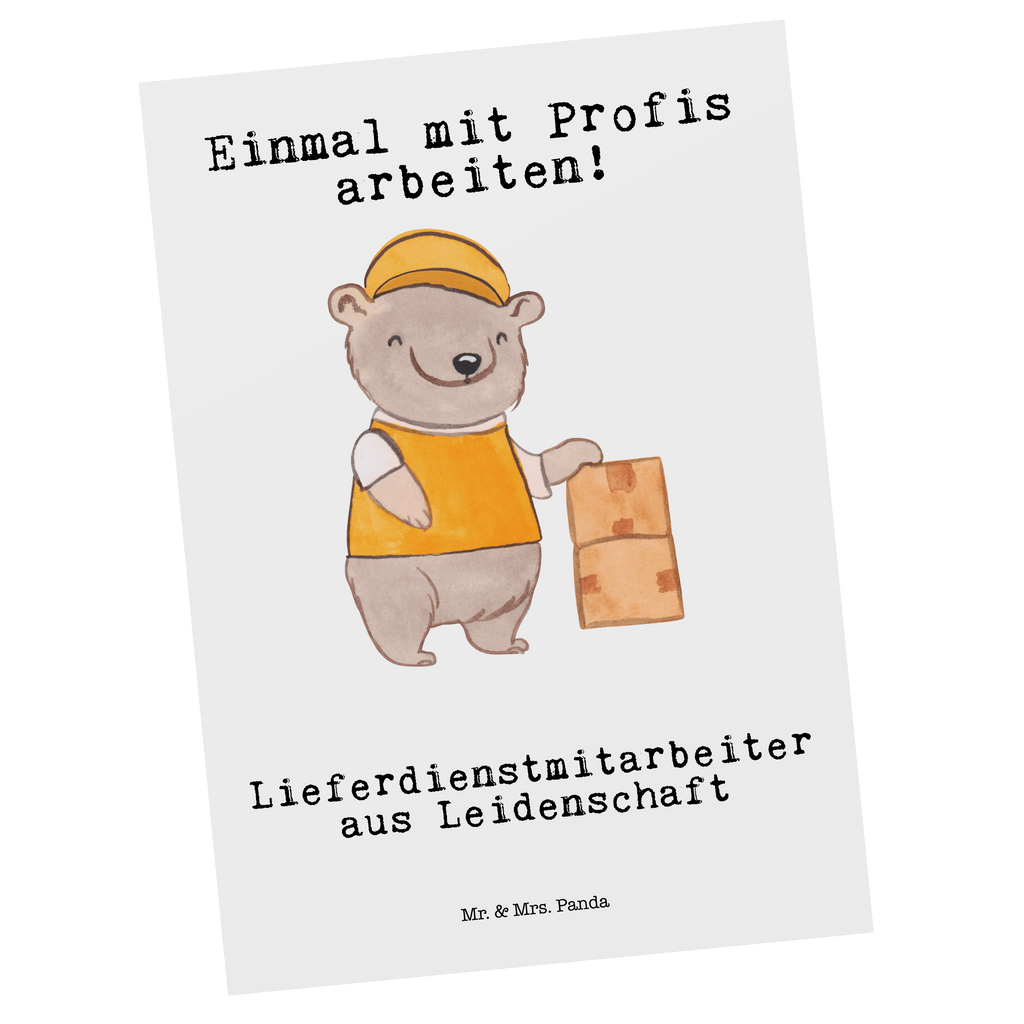 Postkarte Lieferdienstmitarbeiter aus Leidenschaft Geschenkkarte, Grußkarte, Karte, Einladung, Ansichtskarte, Geburtstagskarte, Einladungskarte, Dankeskarte, Beruf, Ausbildung, Jubiläum, Abschied, Rente, Kollege, Kollegin, Geschenk, Schenken, Arbeitskollege, Mitarbeiter, Firma, Danke, Dankeschön, Lieferdienstmitarbeiter, Pizzabäcker, Pizzabote, Pizzabringdienst, Lieferbringdienst