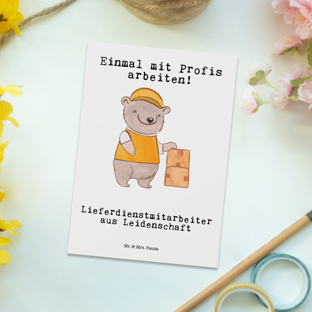 Postkarte Lieferdienstmitarbeiter aus Leidenschaft Geschenkkarte, Grußkarte, Karte, Einladung, Ansichtskarte, Geburtstagskarte, Einladungskarte, Dankeskarte, Beruf, Ausbildung, Jubiläum, Abschied, Rente, Kollege, Kollegin, Geschenk, Schenken, Arbeitskollege, Mitarbeiter, Firma, Danke, Dankeschön, Lieferdienstmitarbeiter, Pizzabäcker, Pizzabote, Pizzabringdienst, Lieferbringdienst
