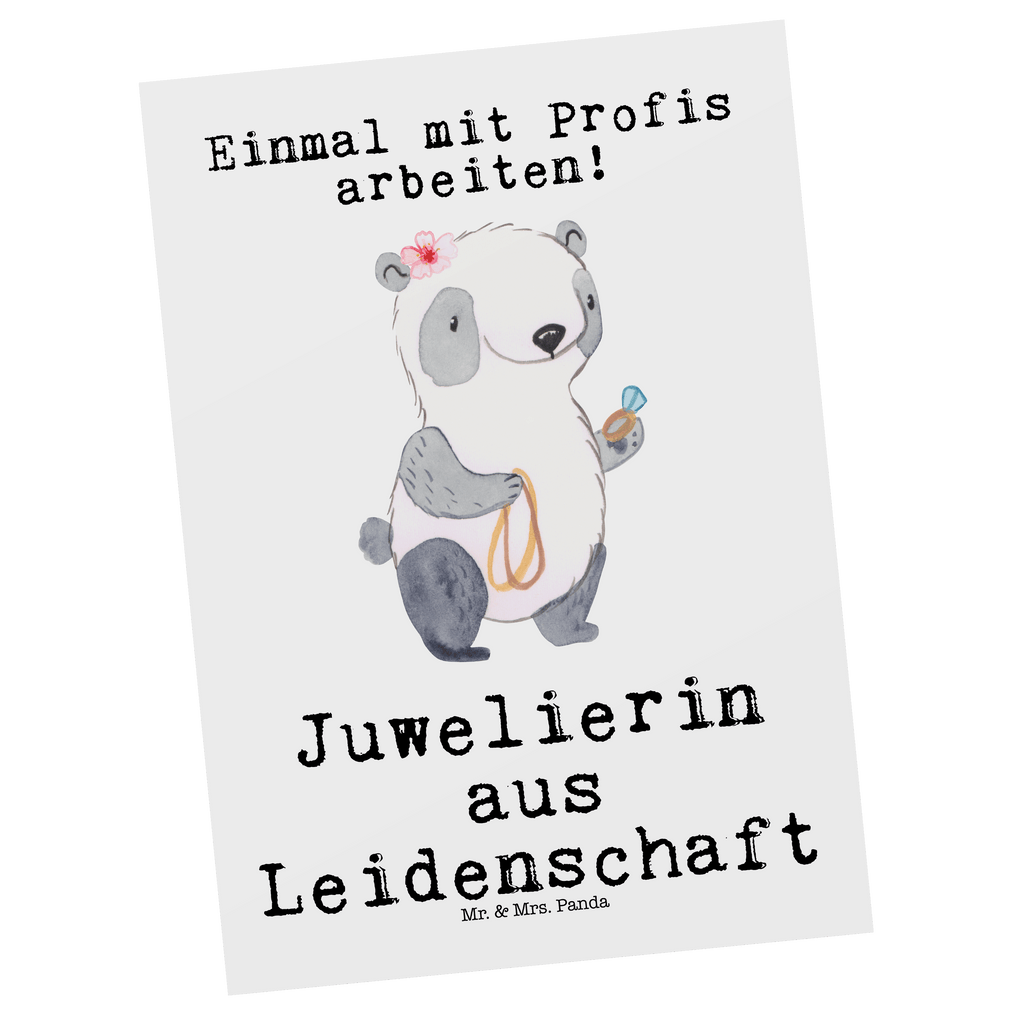 Postkarte Juwelierin aus Leidenschaft Geschenkkarte, Grußkarte, Karte, Einladung, Ansichtskarte, Geburtstagskarte, Einladungskarte, Dankeskarte, Beruf, Ausbildung, Jubiläum, Abschied, Rente, Kollege, Kollegin, Geschenk, Schenken, Arbeitskollege, Mitarbeiter, Firma, Danke, Dankeschön, Juwelierin, Goldschmiedin, Schmuckwarenhändlerin, Schmuckgeschäft, Eröffnung