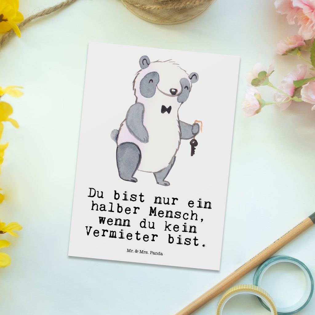 Postkarte Vermieter mit Herz Geschenkkarte, Grußkarte, Karte, Einladung, Ansichtskarte, Geburtstagskarte, Einladungskarte, Beruf, Ausbildung, Jubiläum, Abschied, Rente, Kollege, Kollegin, Geschenk, Schenken, Arbeitskollege, Mitarbeiter, Firma, Danke, Dankeschön