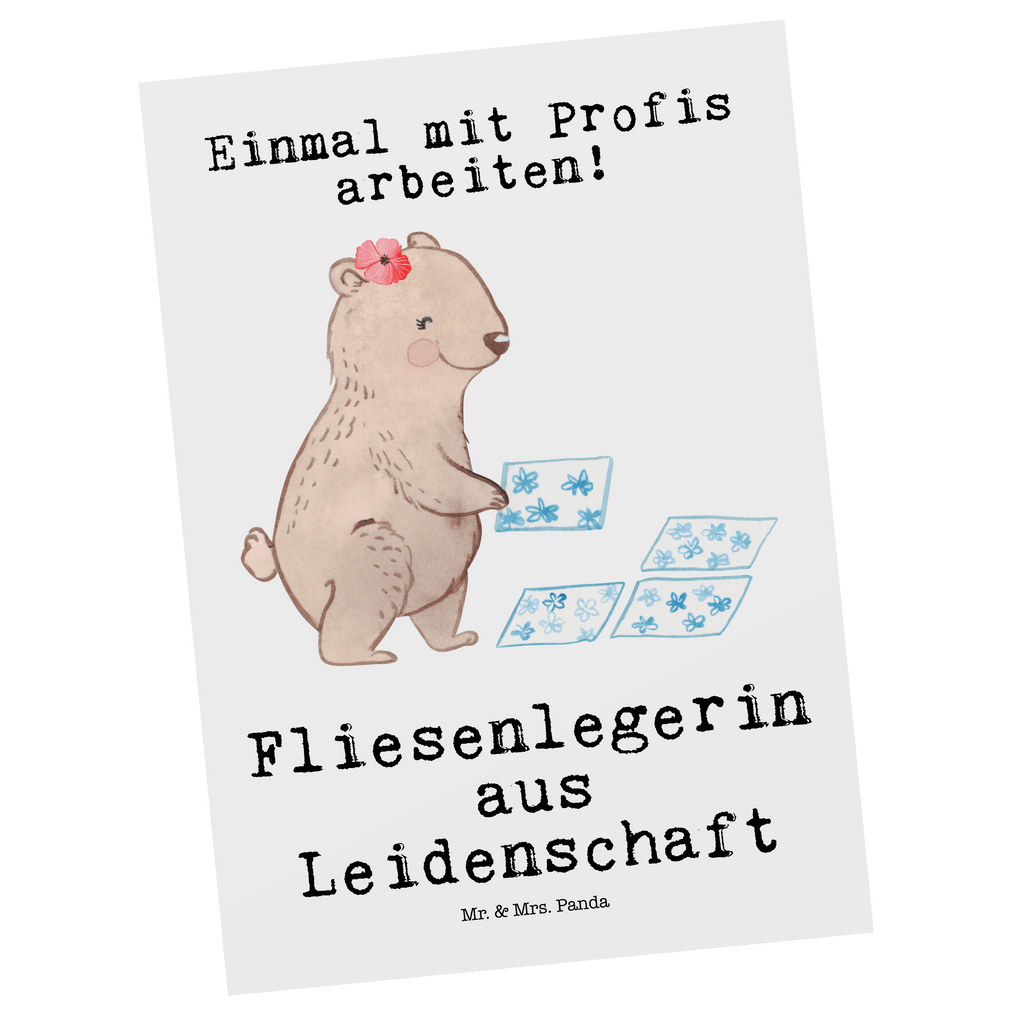 Postkarte Fliesenlegerin aus Leidenschaft Geschenkkarte, Grußkarte, Karte, Einladung, Ansichtskarte, Geburtstagskarte, Einladungskarte, Beruf, Ausbildung, Jubiläum, Abschied, Rente, Kollege, Kollegin, Geschenk, Schenken, Arbeitskollege, Mitarbeiter, Firma, Danke, Dankeschön, Fliesenlegerin, Gesellenprüfung, Fliesenlegermeisterin, Fliesenlegerbetrieb, Fliesenfachhandel, Handwerk